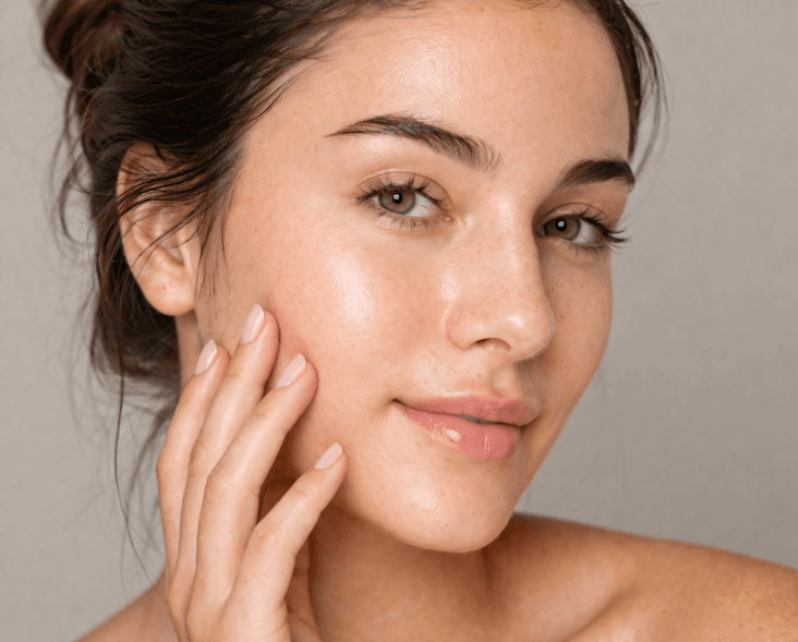 glowing skin after microneedling
